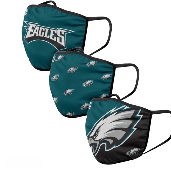 Adult Philadelphia Eagles FOCO Face Covering 3-Pk - Picture 9 of 9